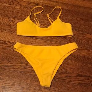 yellow swoop bikini